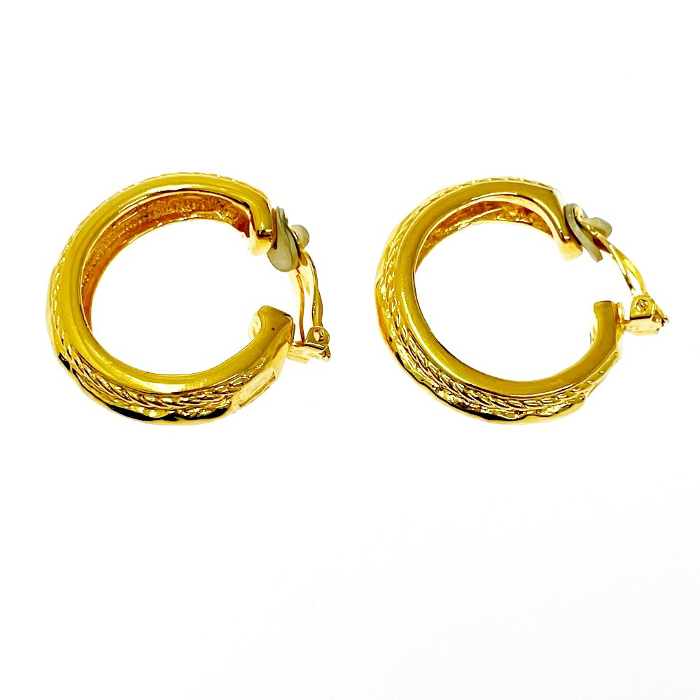【中古】YVES SAINT LAURENT イヴ・サンローラン GP フープピアス ゴールド 525737 イヤリング