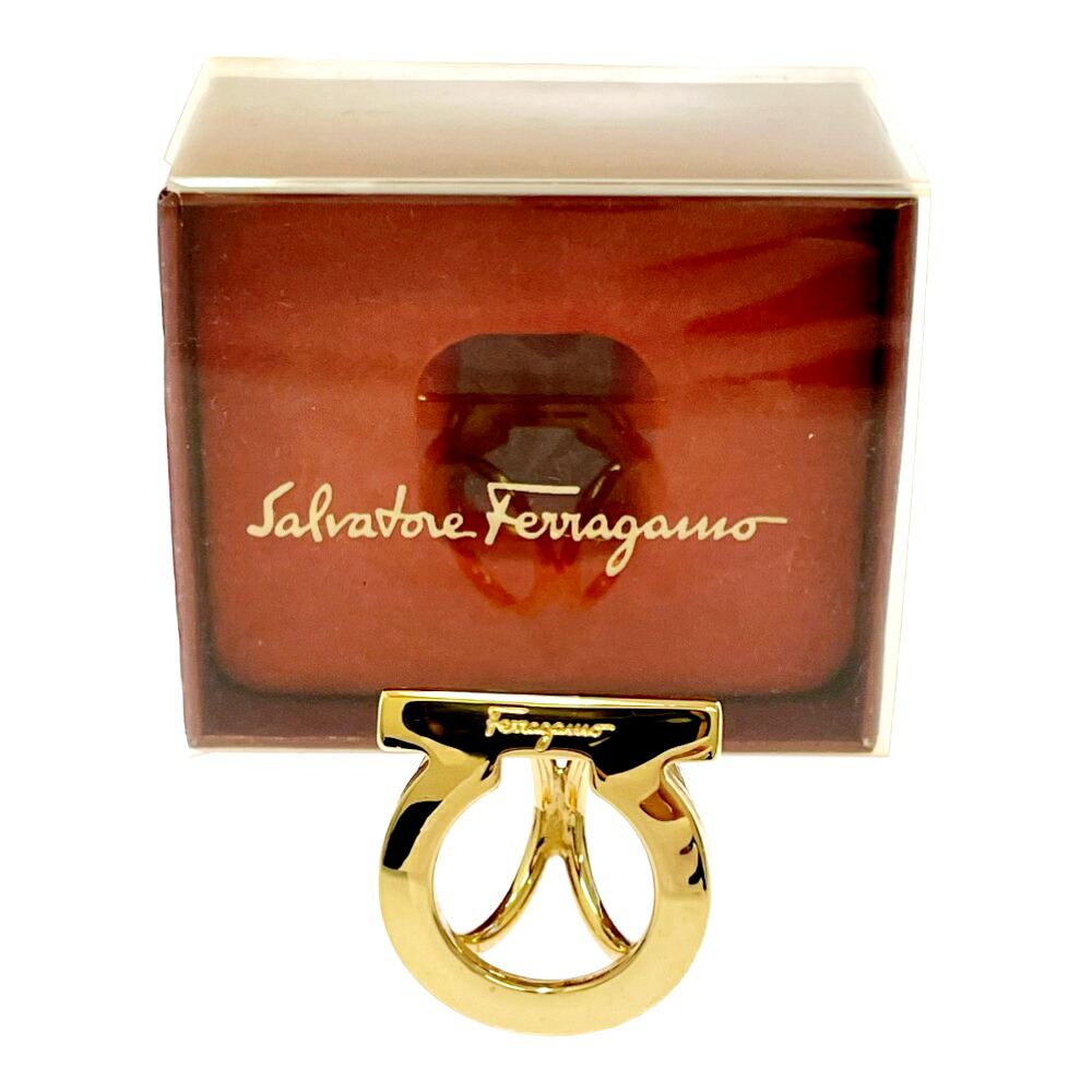 【中古】【箱付き】 Salvatore Ferragamo サルヴァトーレフェラガモ GP ガンチーニ スカーフリング ゴールド 524363 スカーフリング