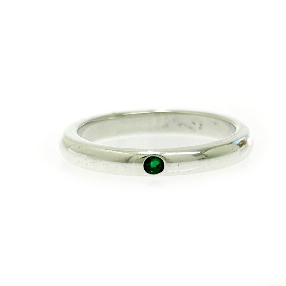 【中古】【保存袋付き】 TIFFANY&Co. ティファニー シルバー スタッキングバンド 1P リング 2.4g グリーン 925刻印 524428 リング・指輪