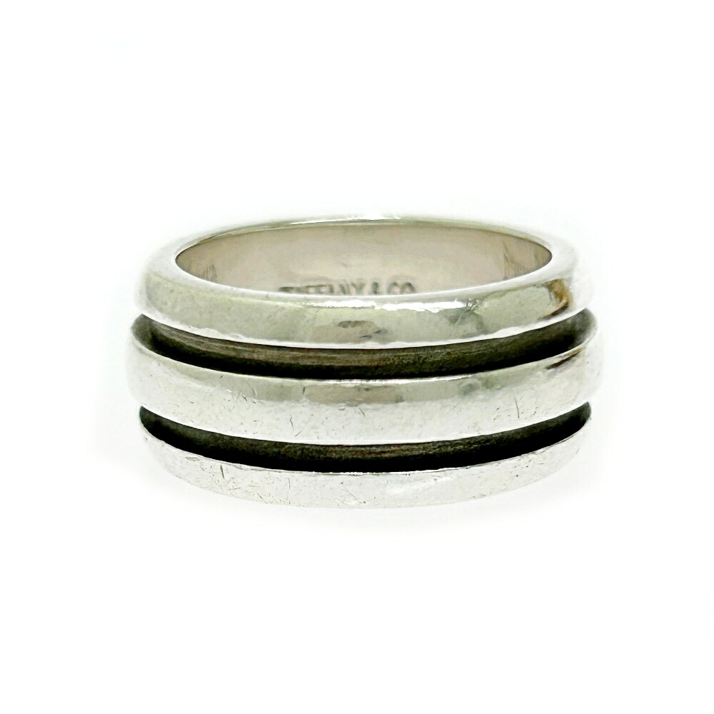 【中古】TIFFANY&Co. ティファニー シルバー グルーブド ダブルライン リング 9.9g 925刻印 531227 リング・指輪
