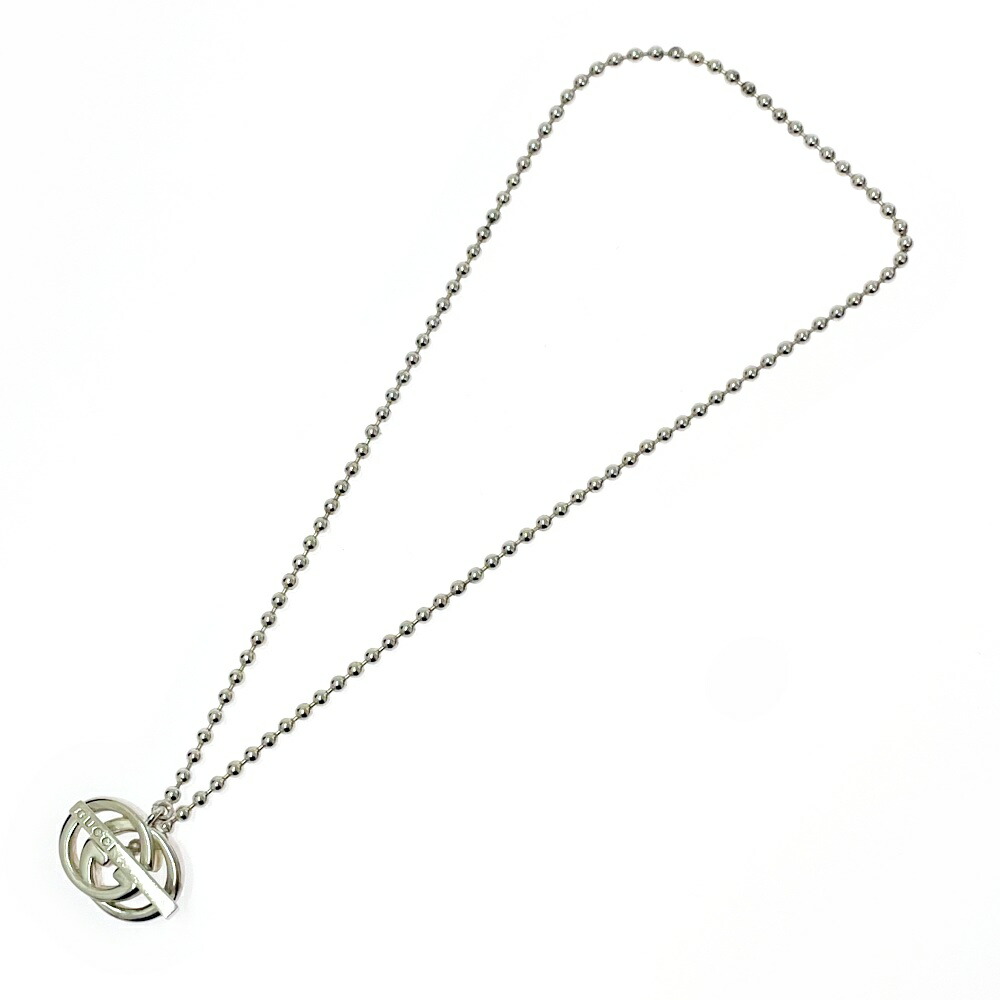 【中古】GUCCI グッチ シルバー インターロッキング ボールチェーンネックレス 20.8g 925刻印 554919 ネックレス