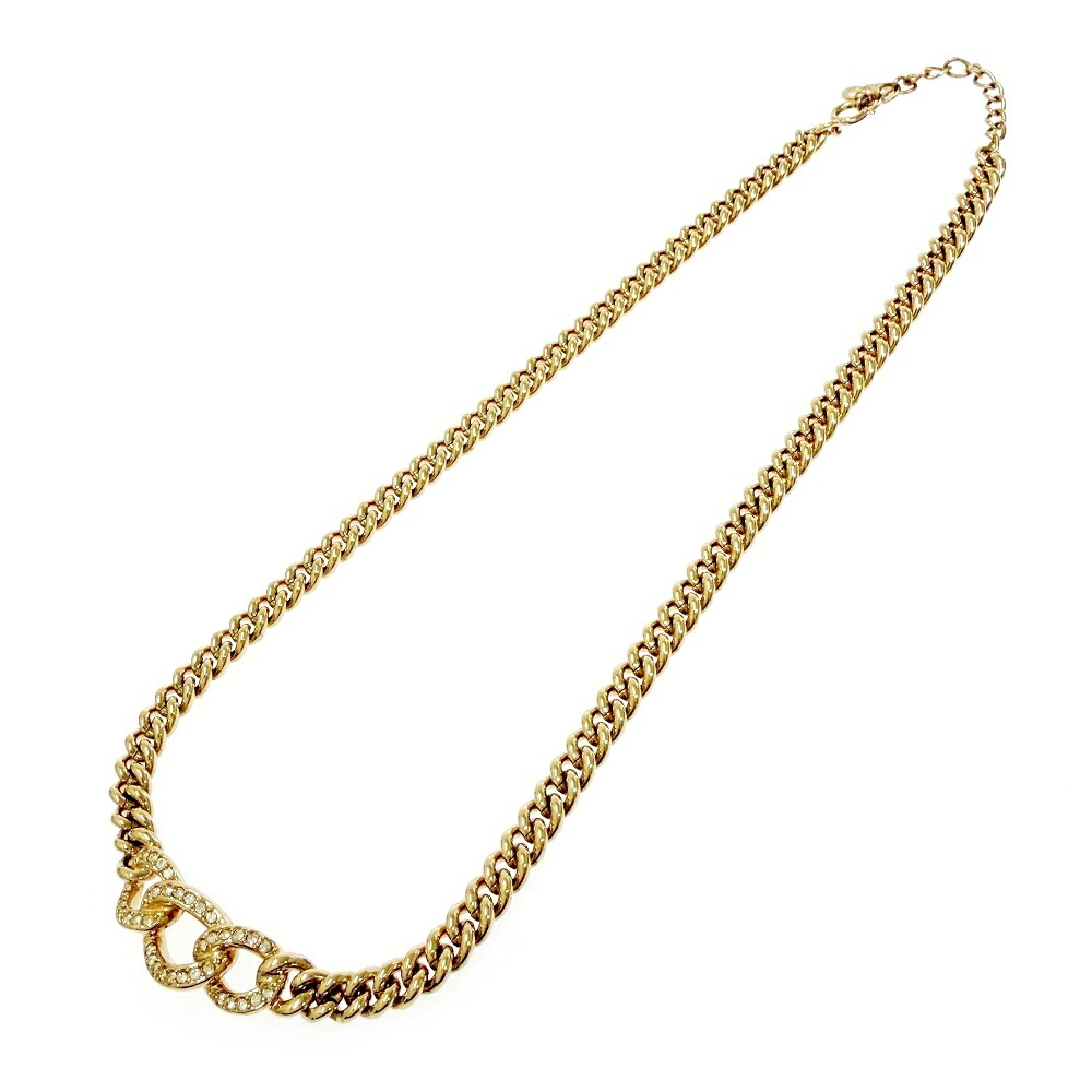 【中古】【箱付き】 Christian Dior クリスチャンディオール GP ラインストーン ネックレス レディース ゴールド 531380 ネックレス