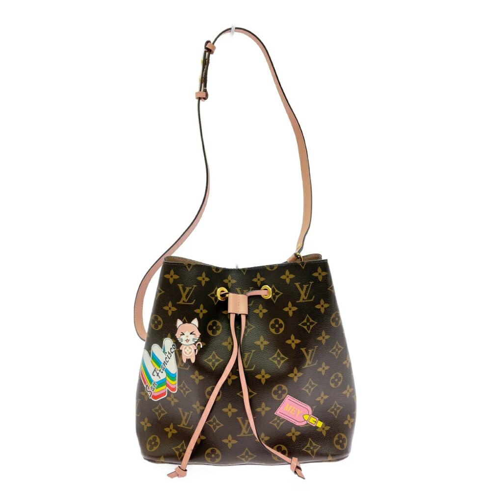 【中古】LOUIS VUITTON ルイ・ヴィトン M44020 モノグラム PVC ネオノエMM ショルダーバッグ イニシャル入り ブラウン 435684 ショルダーバッグ|ブランドショップ カラー