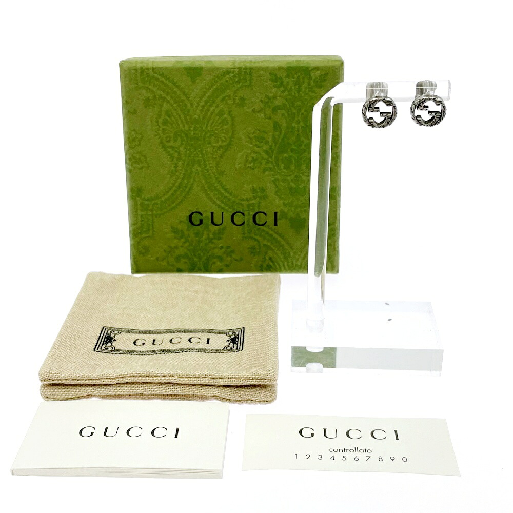 【中古】【箱付き】 GUCCI グッチ シルバー インターロッキング アラベスクピアス 2.8g 925刻印 531096 ピアス