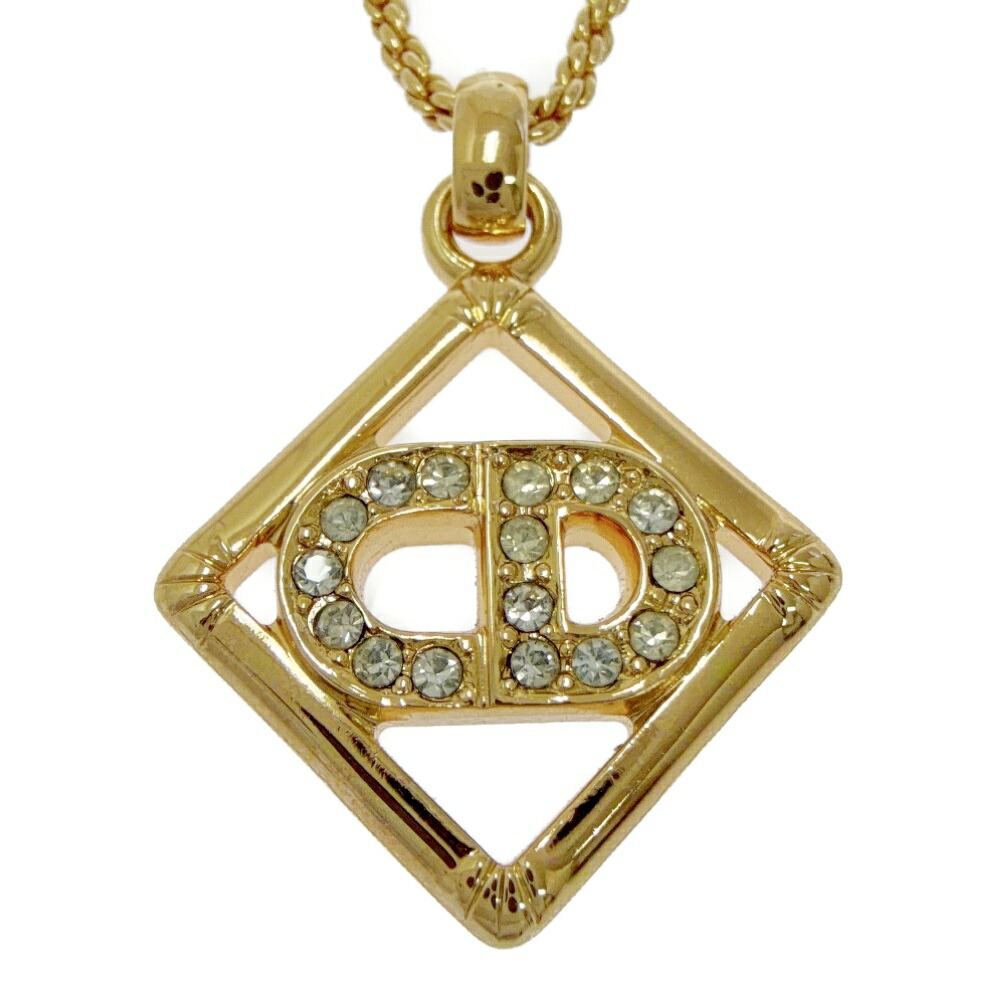 【中古】Christian Dior クリスチャンディオール GP ラインストーン CDロゴ ネックレス ゴールド 561502 ネックレス