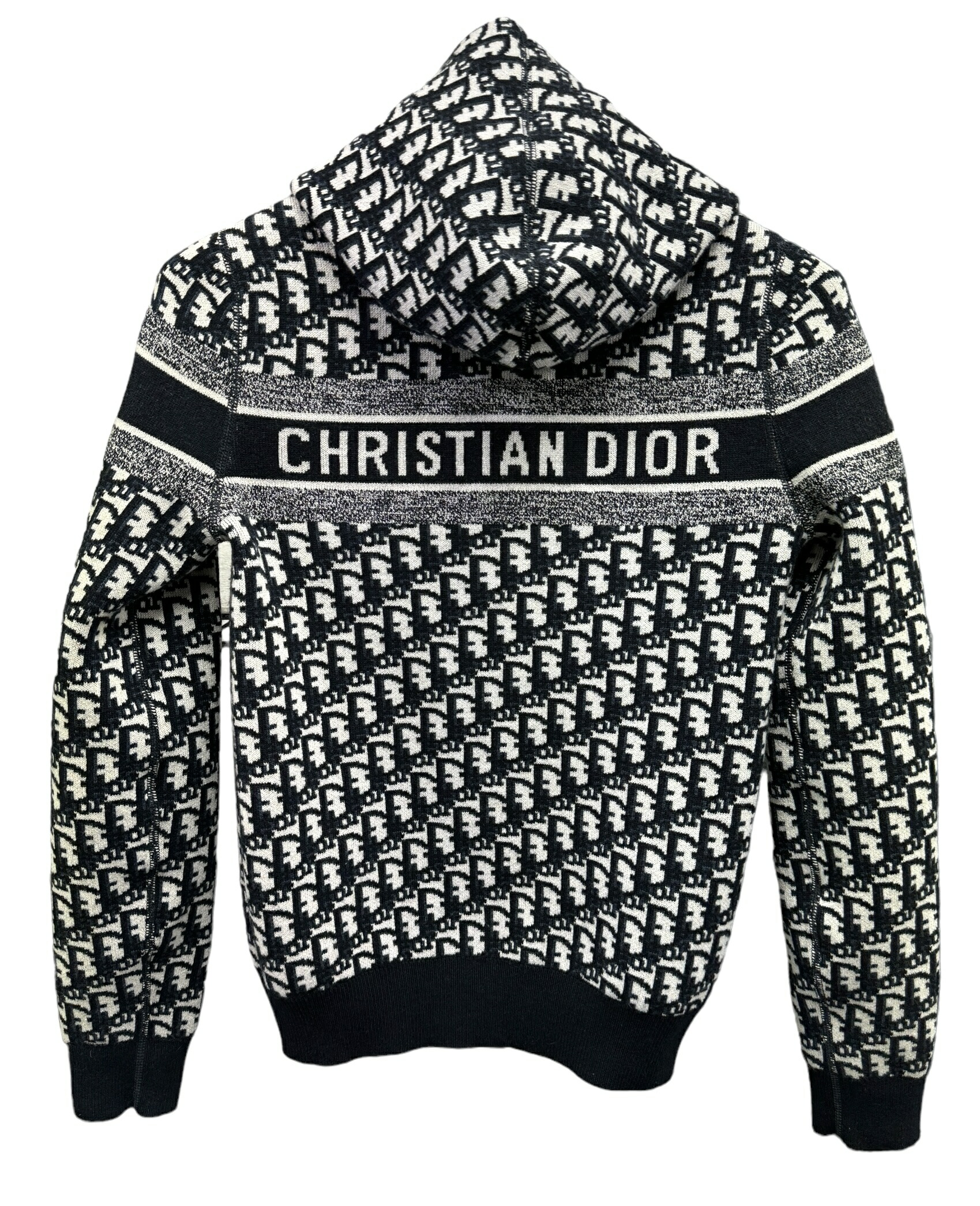 Christian Dior 22年 モヘア カシミヤ混 チェック柄 カーディガン 244G50AM140 ブラック F40 (201140 main image 1