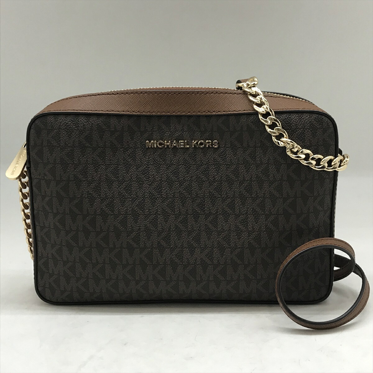 MICHAEL KORS マイケルコース CA-1905 ショルダーバッグ 総柄 レザー ブラウン レディース【中古品】 24-080711