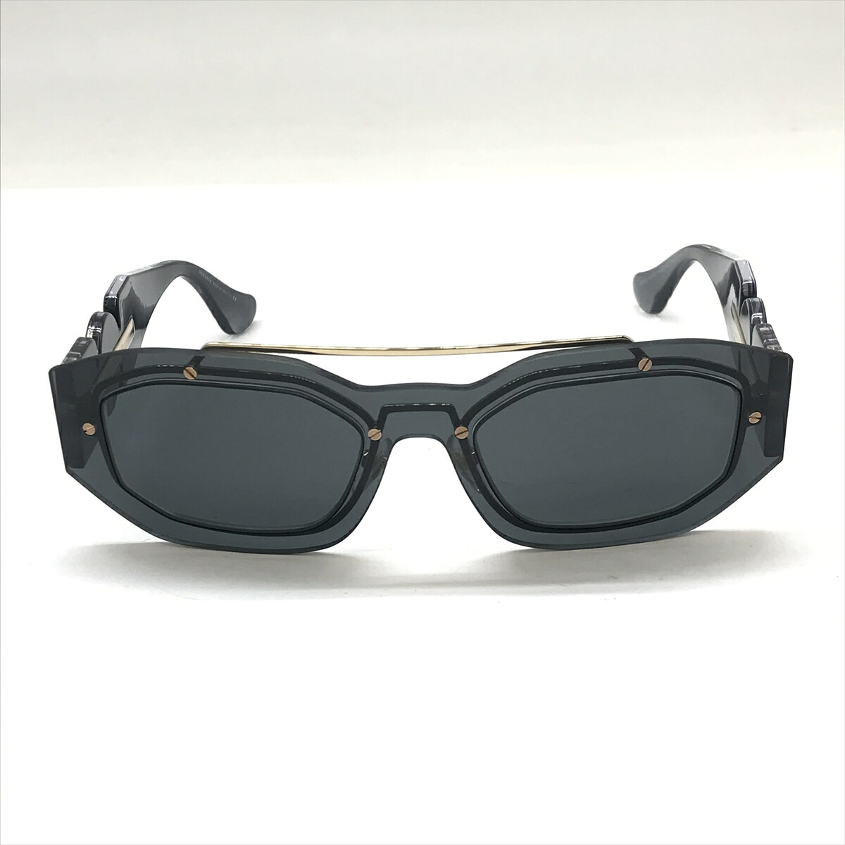 VERSACE ヴェルサーチ 2235 1002/87 サングラス ブラック ベルサーチ 51□20 140 【中古品】 25-012730