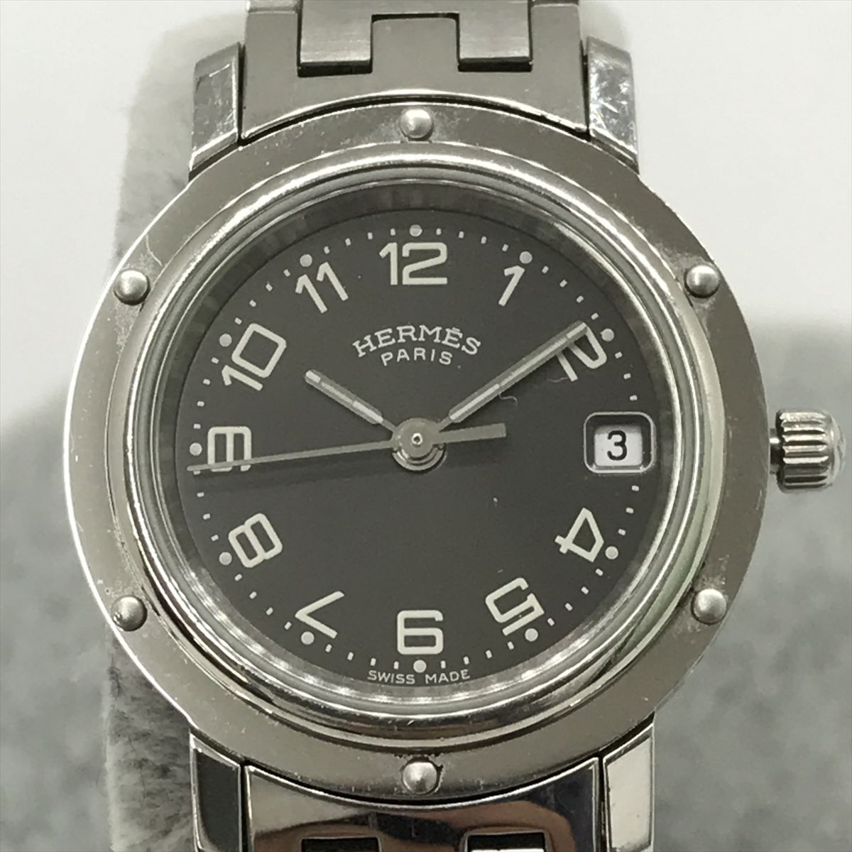 楽天市場】HERMES エルメス クリッパー CL4.210 クオーツ ブラック文字