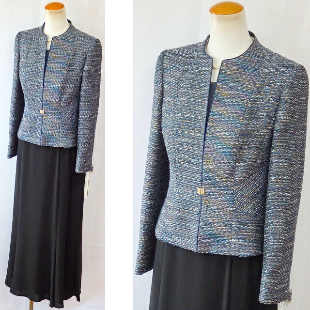 カラーフォーマル レディース カラーフォーマル ネイビー色 紺色 ミセス 結婚式服 結婚式女性スーツ フォーマルスーツ女性 米沢織カラーフォーマル パーティードレス レディース スーツ 号 号 号 号 号 結婚式 謝恩会 卒業式 入学式 冠婚葬祭