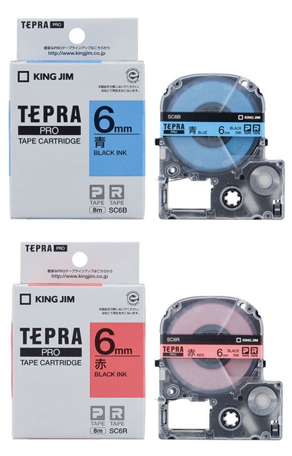 送料無料！★新品！未使用！KING JIM キングジム TEPRA PRO テプラ プロ テープカートリッジ SC6R 赤×18 SC6B 青×18 36個セット★ 6,248円