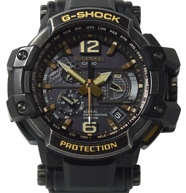 美品 G-SHOCK GPW-1000T GPS電波ソーラー ブラック チタン Casio G-Shock Aviation GPS Hybrid Gravity Master Ti64 GPW