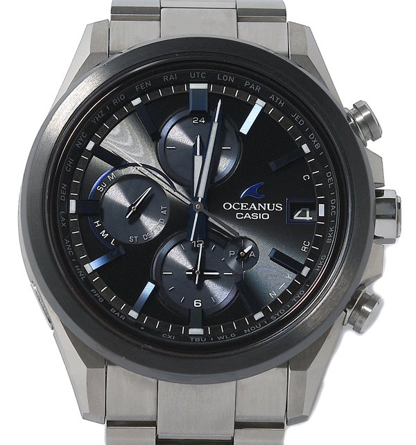 ★【美品】カシオCASIO電波ソーラー腕時計OCW-T400★ 稼動品◇カシオ CASIO◇オシアナス OCW-T400 電波ソーラー
