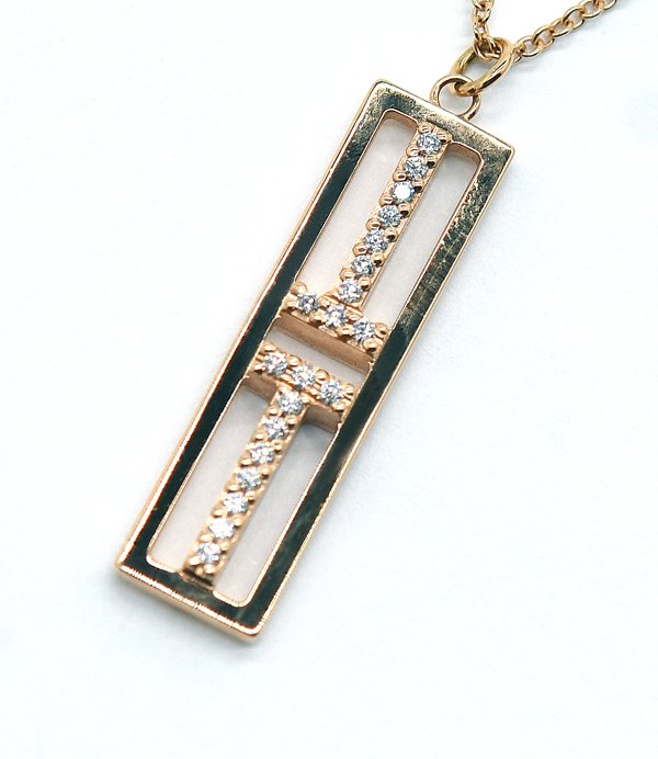 ★箱付！良品！Tiffany&Co. ティファニー T TWO オープンバーティカルバー ネックレス ピンクゴールド 4.2g★｜Brand グランツ　店