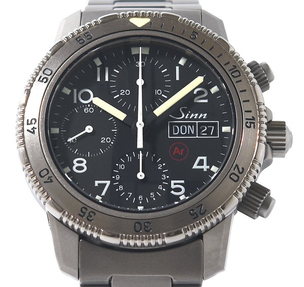 ★箱付！美品！Sinn ジン 203 クロノグラフ チタン デイデイト 自動小銃一巻き メンズ★