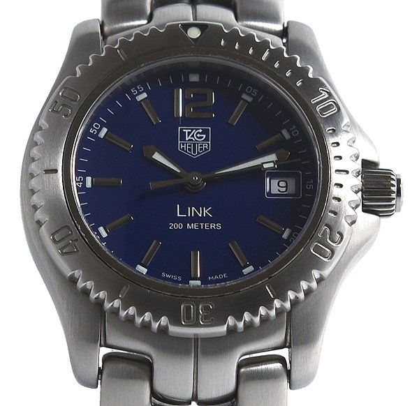 箱付！美品！TAG HEUER タグホイヤー Link リンク WT1211 ブルー文字盤 クオーツ メンズ