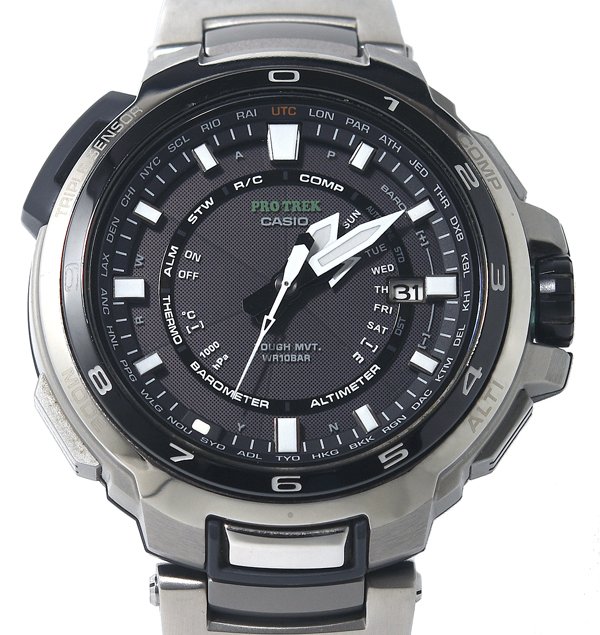 箱保付 美品 CASIO カシオ PRO TREK プロトレック MANASLU マナスル MULTIBAND6 PRX-7000T-7JF ソーラー電波 メンズ