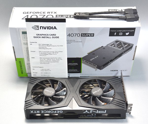 極美品 PNY GeForce RTX 4070 SUPER VERTO OC 12GB GDDR6X グラフィックボード 元箱付
