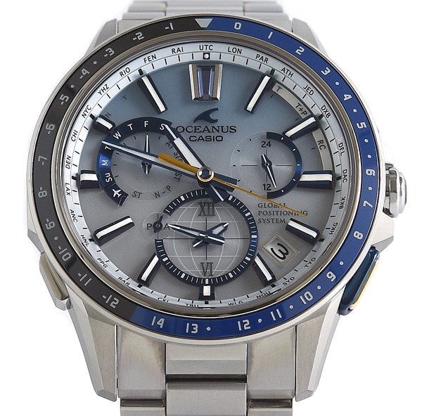 箱保付 美品 CASIO カシオ OCEANUS オシアナス OCW-G1100C-7AJF ストラトスブルーカラー 限定モデル ソーラー メンズ