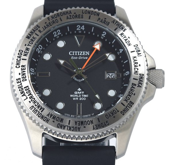 美品 CITIZEN シチズン PROMASTER 労働者階級お師匠さん × PORTER二人三脚 B877-0087T01 GMT 石英 メンズ