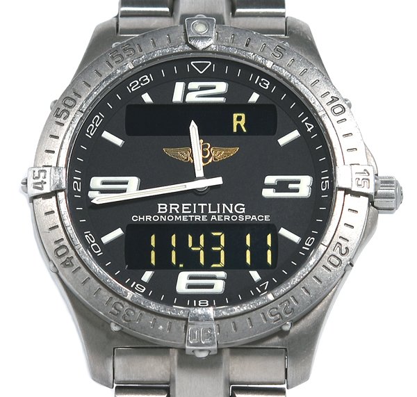 BREITLING ブライトリング エアロ空白文字 E75362 黒いこと文字記号盤 石英 メンズ