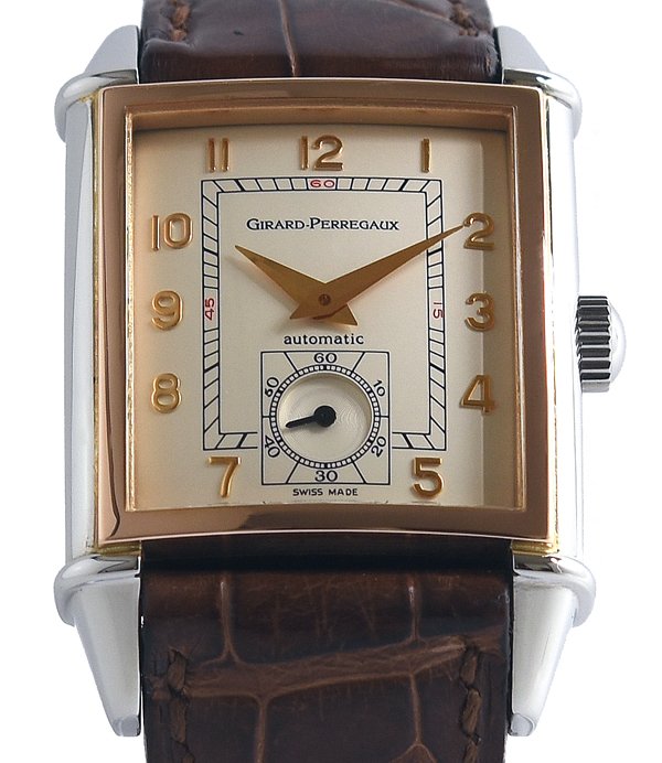 箱保付 美品 GIRARD PERREGAUX ジラール・ペルゴ ヴィンテージ 1945 Ref.2593 PGベゼル デイト スモール秒 自動小銃一巻き メンズ