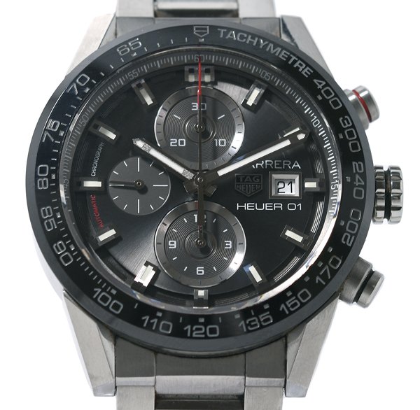 箱・ギャラ付 美品 TAG HEUER タグホイヤー Carrera カレラ CAR201W.BA0714 クロノグラフ 自動小銃一巻き メンズ