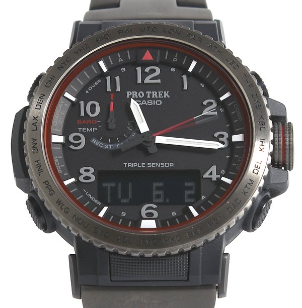 箱保付 美品 CASIO カシオ PROTREK プロトレック Climber Line ファイアーフォール PRW-50YT-1JF 手ごわいソーラー メンズ