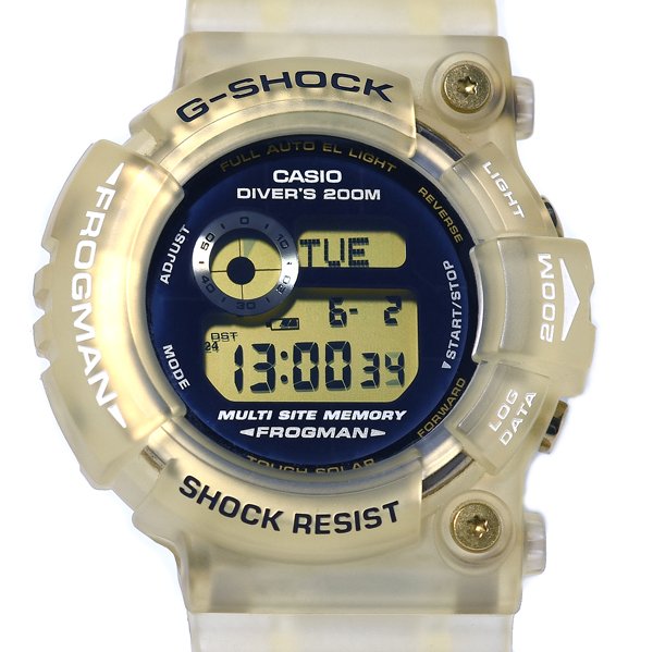 美品 CASIO カシオ G-SHOCK ジーショック FROGMAN 潜水夫 GW-225E-7JF 25周年祝するひな形 手ごわいソーラー メンズ