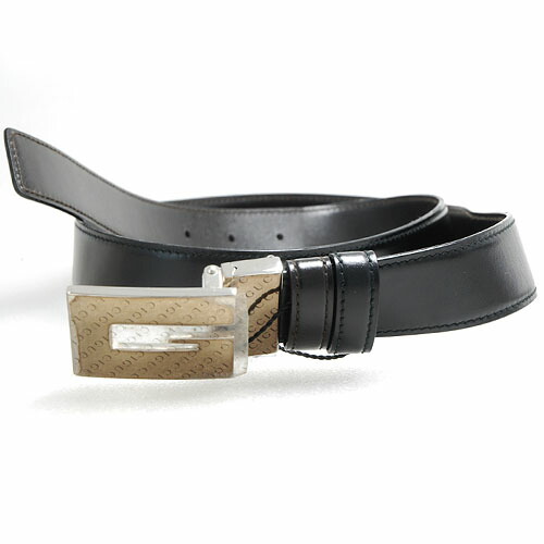 【未使用】GUCCI 本革メンズベルト　リバーシブル GGマーモント〕リバーシブル ベルト ・ブラック/ブラウン レザー