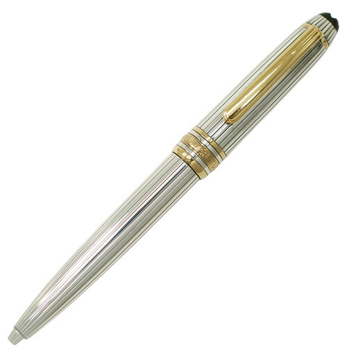 極希少 モンブラン Ag925×GP マイスターシュテュック ソリテール モーツァルト ボールペン ライン模様 ツイスト式 FRANCE製 仕上げ済み【中古】|BRAND JET