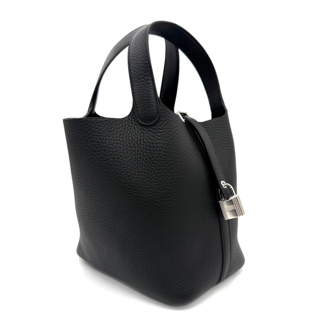 HERMES エルメス ピコタン鍵を掛けるPM 18 ノワール 黒 黒いこと K目じるし 2025年生み出すこと しろがね色金具 未当てはめる品 トリヨンクレマンス  ハンドバック トートバッグ レディース 本革 なめし革 ミニトート ハンドバッグ 未当てはめる品