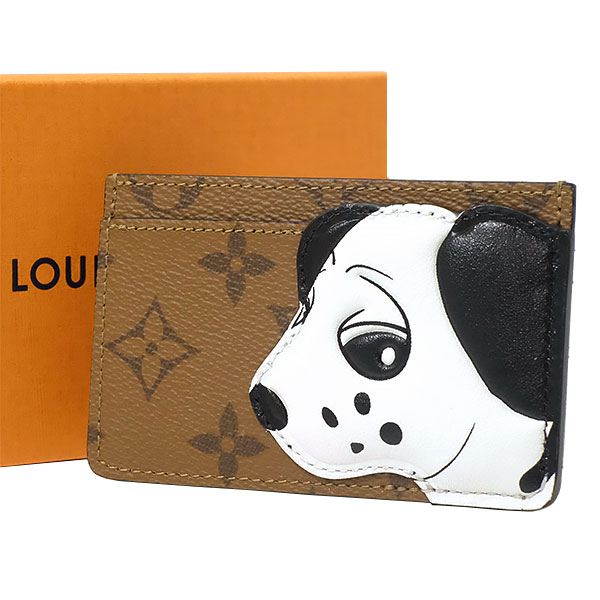 貨物輸送無料 本物 一厚かましさ LOUISVUITTON ルイヴィトン ポルトカルト・サーンプル モノグラム・リバース 歌留多容れもの M83691 犬 6366-5