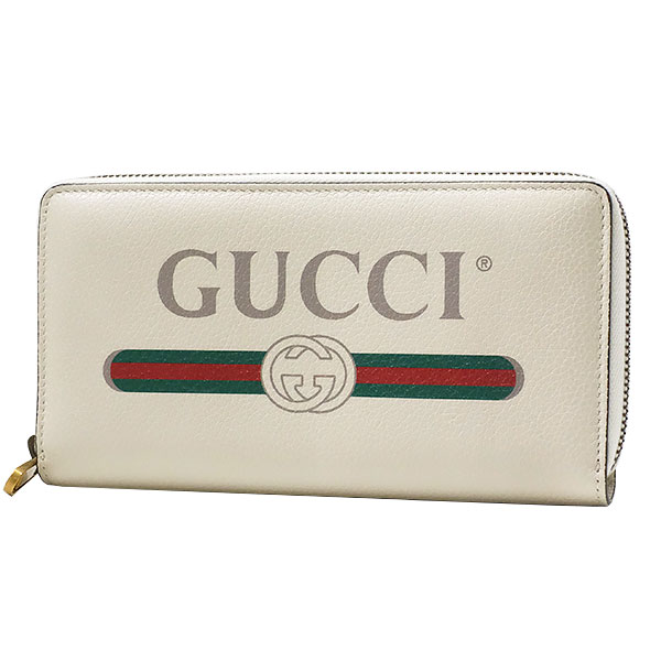 貨物輸送無料 本物 一般受け GUCCI グッチ プリントジップアラウンドウォレット 496317 なめし革 象牙色 長紙入れ シボ製作 ヴィンテージロゴ 成人女性 736-15
