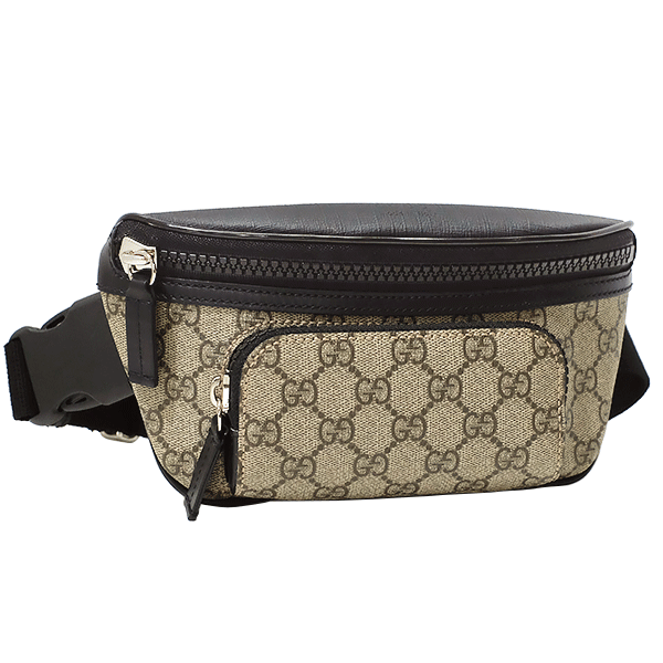 貨物輸送無料 本物 一厚かましさ GUCCI グッチ Eden GGスプリームボディバック 450946 三尺帯うしろ側 PVC×なめし革 黒いこと×ベージュ ユニ一発やる 7591-1