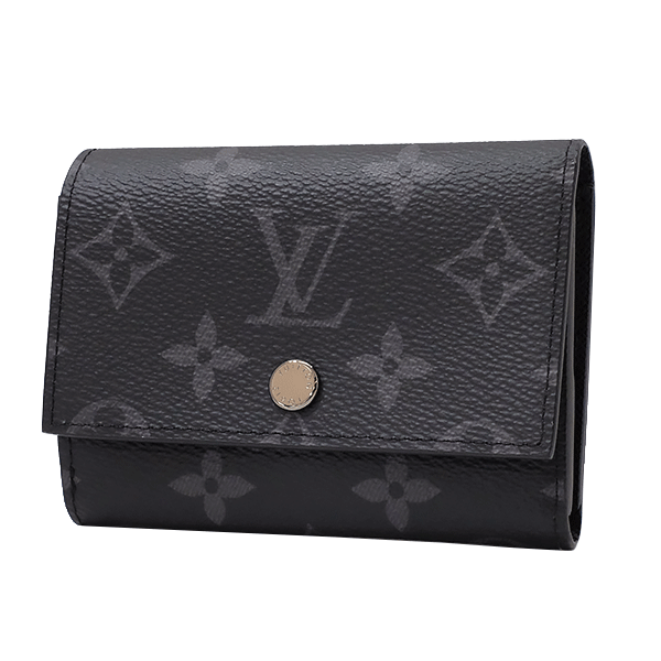 貨物輸送無料 本物 未当て嵌める LOUISVUITTON ルイヴィトン ヴィクター・ウォレット M12598 モノグラム・エクリプス コンパクトウォレット メンズ 7448-1