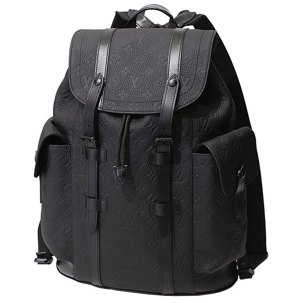 貨物輸送無料 本物 LOUISVUITTON ルイヴィトン クリストファーMM モノグラム・トリヨン ノワール うしろ側風呂敷き包み M55699 メンズ 並み並み 革 897-3