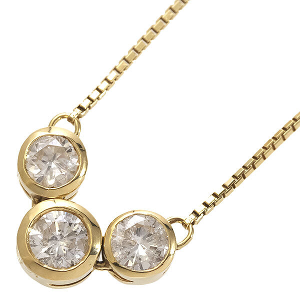 送料無料 本物　豪華 ダイヤモンドネックレス K18YG イエローゴールド ダイヤ1.01ct ペンダント レディースアクセサリー おしゃれ 高級 上品　14-64M｜リユースブランドMEDAKA