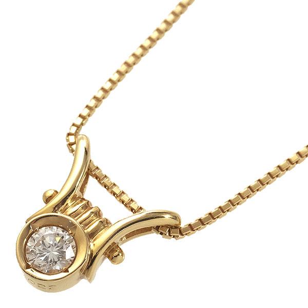 送料無料 本物 ダイヤモンドネックレス K18YG イエローゴールド ダイヤ0.22ct ペンダント レディースアクセサリー おしゃれ 上品 キラキラ 24-2M|リユースブランドMEDAKA