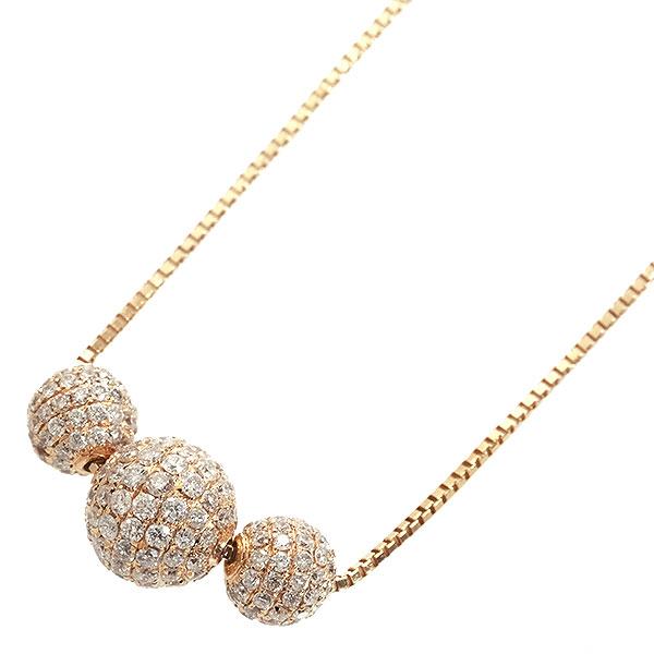 送料無料 本物　豪華 ダイヤモンドネックレス K18PG ピンクゴールド ダイヤ1.00ct レディースペンダント アクセサリー おしゃれ 可愛い 普段使い 58826M｜リユースブランドMEDAKA