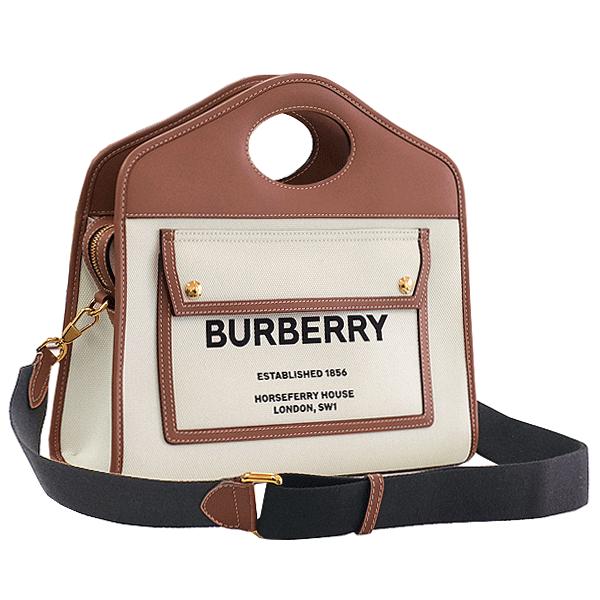 貨物輸送無料 本物 美品 BURBERRY バーバリー 隠し御徒面子 8036784 2WAY御徒面子 ハンドバック ショルダーバッグ 帆布 なめし革 赤銅色 象牙色 レディース メンズ 58600M