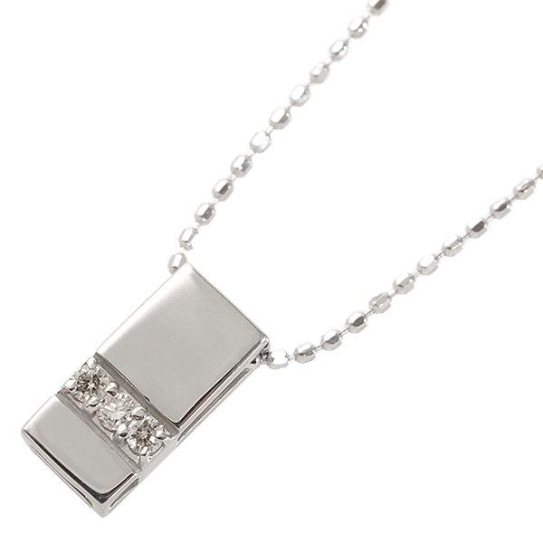 送料無料 本物　ダイヤモンドネックレス K18WGホワイトゴールド ダイヤ0.05ct ペンダント レディースアクセサリー おしゃれ 可愛い 普段使い 117-7M｜リユースブランドMEDAKA