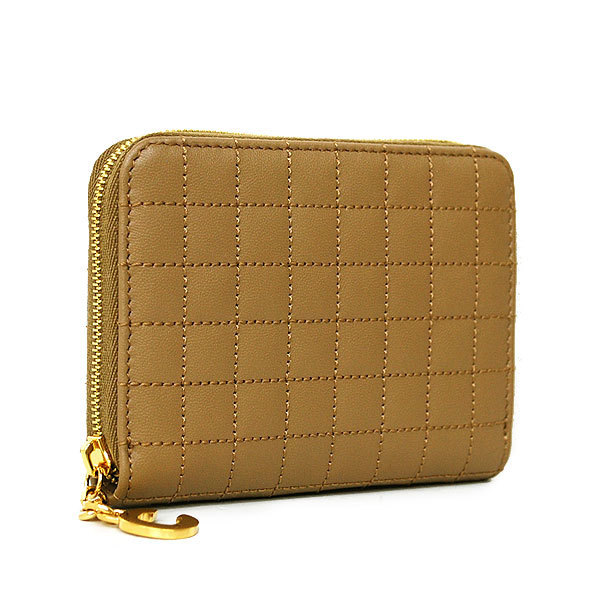 貨物輸送無料 本物 新品 CELINE セリーヌ Cチェームコンパクトウォレット 紙入れ 10B66-3BFL-02BA ベージュ キルティング レディース 647-4Ｍ