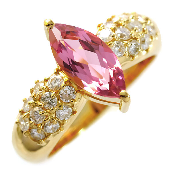 希少 オレンジ トルマリン ダイヤモンドPt900 プラチナ ダイヤ リング veneziajewels_onlr0246-91489