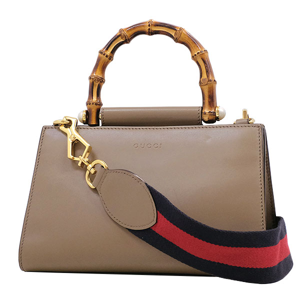 ハンドバッグ 人気商品 送料無料 本物 Gucci グッチ ニムフェアバンブートップ2wayハンドバック ショルダー カーフ グレージュ パール 女性 560 36 Kouzaki Cc Jp