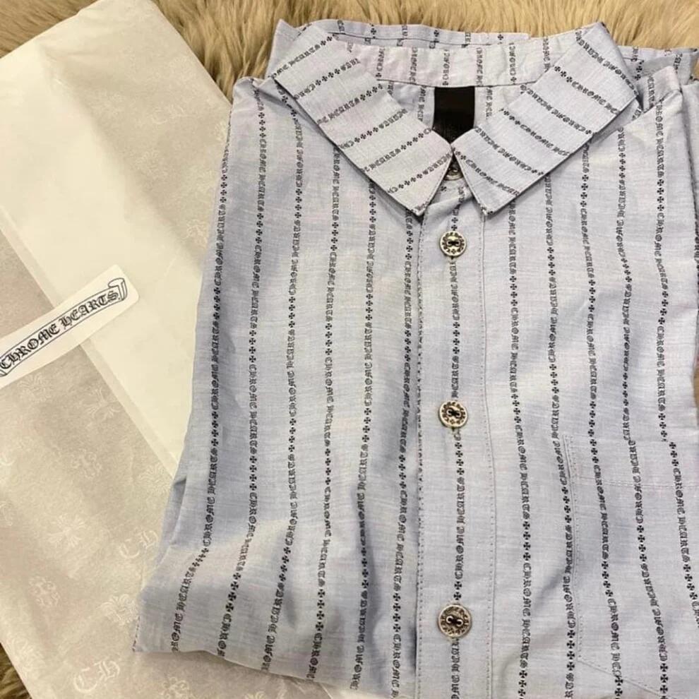 【中古・未当て嵌める】クロムハーツ CHROME HEARTS 点火装置青碧 縞模様 長袖プルオーバー