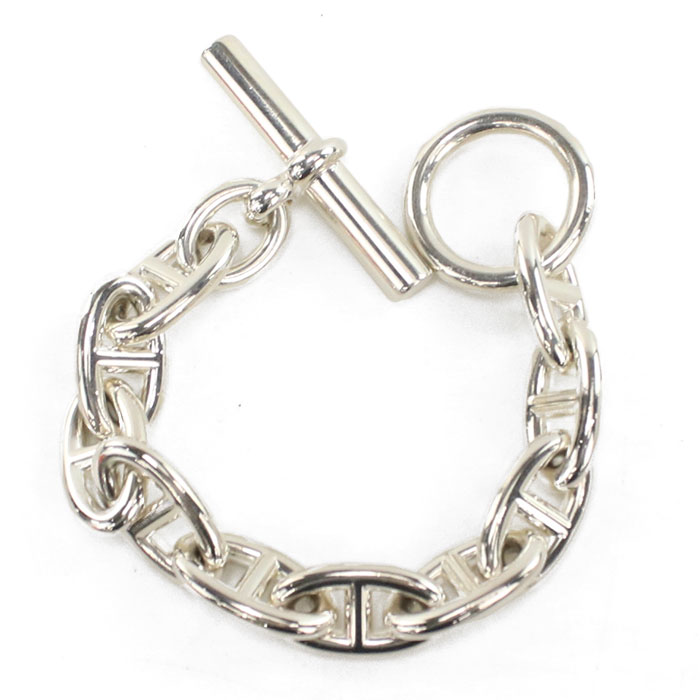 【中古】HERMES エルメス シェーヌダンクルGM 10コマ ブレスレット シルバー925 ユニセックス　Aランク