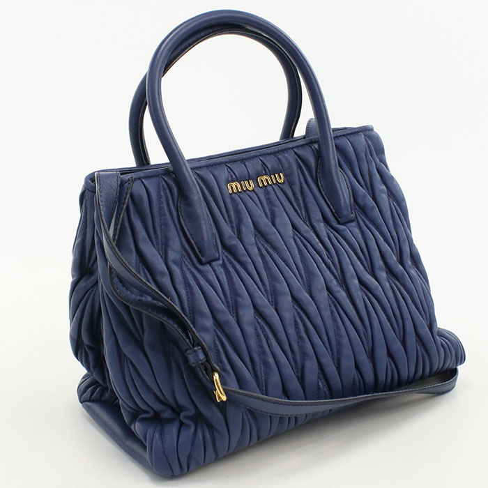 【中古】MIUMIU(OUTLET) ミュウミュウ アウトレット 2WAY マテラッセ トートバッグ/ラムスキン レディース Aランク