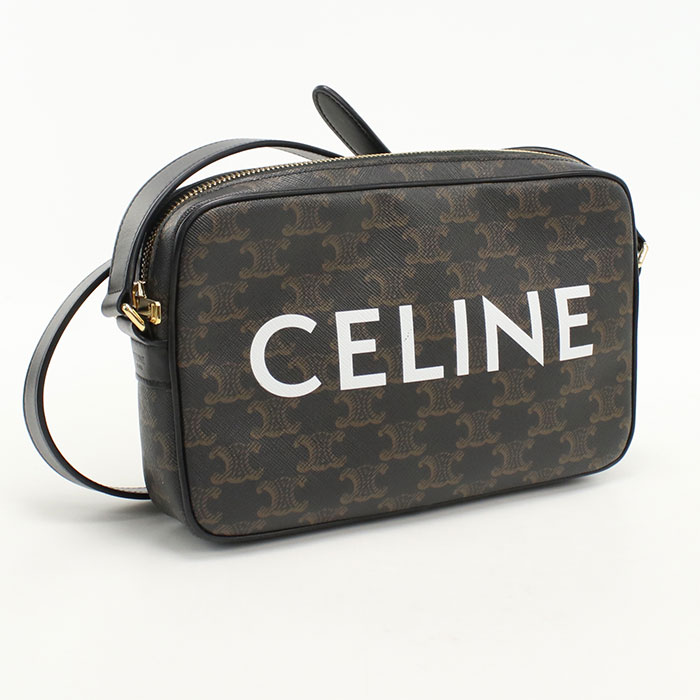 【中古】CELINE セリーヌ 並み並み 飛脚屋御徒面子 トリオンフキャンバス 194502CIM.38OG 曲がった掛け ショルダーバッグ PVC/なめし革 メンズ A序列付ける