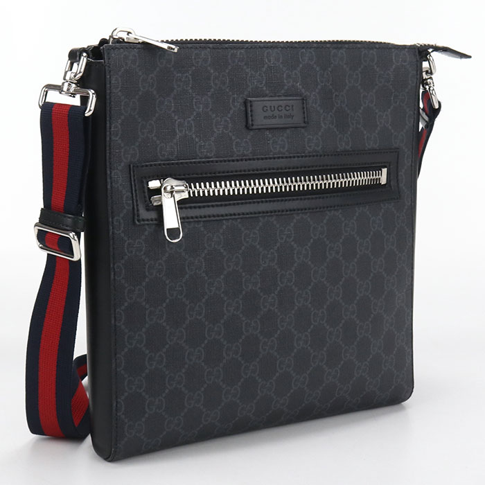 【中古】GUCCI グッチ GGスプリーム 474137 曲がった掛け ショルダーバッグ PVC メンズ A価値づける